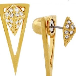 Vine Camuto gold pave earring jackets! An edgy elegant look!